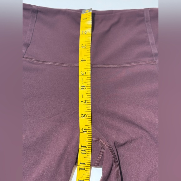 ATHLETA Leggings Women's Medium Burgundy Vitality Stash Pocket 7/8 S Tight Mesh - Picture 9 of 15